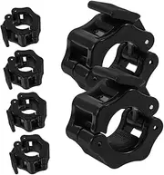Abaodam 6pcs Barbell Snap Clip Weight Clips Bar Bell Clamps Barbell Lock Collars Fitness Accessories Barbell Buckle Barbell Spring Clamps Spring Clip Weight Clamps for Barbell Abs Black