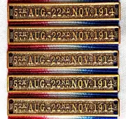Replica x5 WW1 British/India medal 1914 Star Mons clasp Army Navy Flying Corps