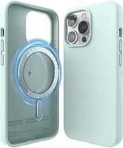 elago Magnetic Silicone Case Compatible with iPhone 13 Pro Case (6.1") Compatible with MagSafe, Built-in Magnets, Premium Liquid Silicone, Protective Cover, Compatible with MagSafe Accessories (Mint)