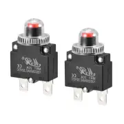 2 x Circuit Overload Protector 20A AC125/250V DC32V Push Button Thermal Breaker