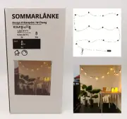 IKEA SOMMARLANKE Led String Light w/ 12 Lights battery operated White NEW