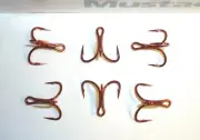 25 Mustad KVD-Elite RED Triple-Grip 1X Treble Hooks Size 8 TG76NP-RB UltraPoint