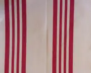 DESIGNERS GUILD Pencoys St. Mawes Stripe Red Natural Cotton Remnant New