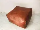 Moroccan Boho Genuine New Footstool Ottoman Handmade Leather Pouffe
