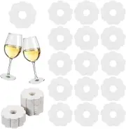 150 Pcs Paper Wine Glass Markers 2.8 Blank Flower Stemware Drink Name Tags BurlyWood/White Color Disposable Wine Tag Drink Charm DIY Identification M"