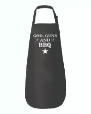 God Guns And Bbq 2nd Amendment Patriotic Funny Full-Length Apron with Pockets