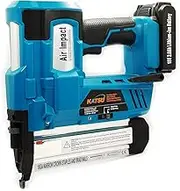 KATSU Tools 18V Cordless Nailer with Battery and Charger - Holds Up to 100 Nails, Fires 60 Nails/Min, 400 Shots per Charge - Black or Gray