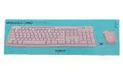 Logitech Wireless Combo Full Size Keyboard & Mouse - 920-011890. White. New