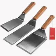 Stainless Steel Spatula Set, Grill Spatula Set with Full Tang Handle & Beveled E