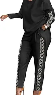 oyyniis Fashion Women 2 Piece Set Outfits Casual Pullover and Pants Jogger Tracksuit 2024 New Long Sleeve Activewear Set