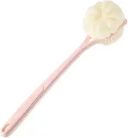 Shower Body Brush,Soft Bristles and Mesh Sponge Ball Long Handle Bath Brush Back Scrubber for Gentle Skin Exfoliating and Cleaning (Pink, One size)