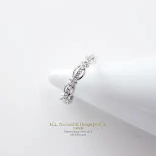 18k 蕾絲鑽石戒指 天然鑽石 白k金 玫瑰金