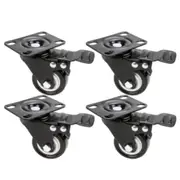 Heavy Duty Caster Polyurethane Castor Wheels Swivel Castors with Brake 2 Inch Black - 4pcs to 8pcs