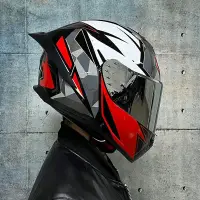 在飛比找蝦皮購物優惠-ORZ摩托車頭盔 個性全覆式大尾翼頭盔 電動車頭盔 透氣頭盔