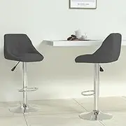 Bar Stool 2 Pcs Dark Grey Velvet Bar Chair