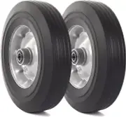 10" Solid Rubber Tires 2-Pack Flat Free Utility Cart For Hand Truck Wheelbarrows