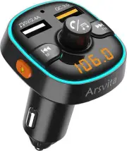 Arsvita Bluetooth FM Transmitter for Car, Radio Receiver/Audio Adapter with Dual