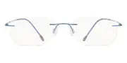 Rectangle Rimless Titanium Men's Glasses Online Blue Size 52 - Lenses Included - Private Health Rebate - Blue Light Block - SmartBuy Collection