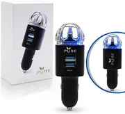 Car Air Purifier Premium Air Ionizer & Car Charger Accessory (Black)