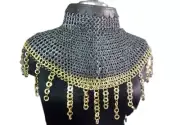 Medieval Chain Mail Collar (Aventail) – 9MM Flat Riveted, Rust-Free Mild Steel