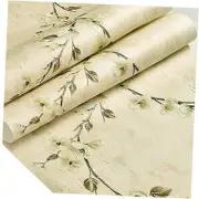 Vintage Rose Paper Peel and Stick Shelf Liner Drawer Locker Sticker Yellow