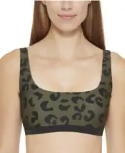 Dkny Leopard-Print Bikini Top - Block Leopard Moss Green, Small, $68