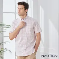 在飛比找momo購物網優惠-【NAUTICA】男裝簡約格紋短袖襯衫(粉紅)