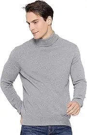 [State Cashmere] Men's 100% Pure Cashmere Turtleneck Long Sleeve Pullover Sweater