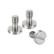 1/4" Mounting Screw Adapter Slotted 0.24" for Camera Tripod Alloy Steel 3Pcs
