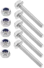 304 Stainless Steel Hexagon Bolts Nuts Washers Assortment Full Threaded Hexagon Bolts Kit Anti-Slip Washers