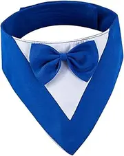 LeeQinersw Dog Bandana Tuxedo Collar Outfit for Celebrations and Events, Blue