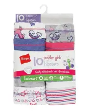 Hanes Toddler Girls Hipsters 10-Pack Underwear EcoSmart Tag Free No RIde Up 2/3T