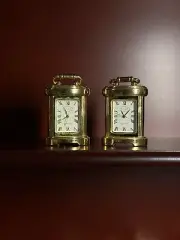 Vintage Novelty Clock miniature metal Gold colored figure Avon