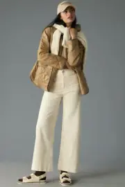 anthropologie The Colette Cropped Wide-Leg Corduroy Pants 30 new