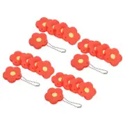 Key Caps Covers, 20 Pack Flower Keys Ring Coding Tags Identifiers, Orange