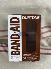 1- BAND-AID Ourtone Flexible Fabric Bandages 30 ct Brown Skin Tone BR65 Sealed