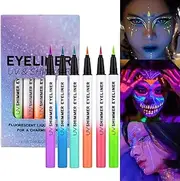 Waterproof Eyeliners - Glow in the Dark Face Paint for Kids - Long-Lasting Makeup Pen High Pigmented Natural Gel for Dance Night Live Performance Party Everyday