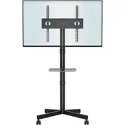 Mobile TV Stand with Wheels for 23-60 Inch TVs - Height Adjustable & Portable