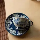 China Tea Cups and Saucer Porcelain Coffee Cup Set for Latte Afternoon Tea