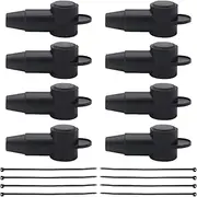 Okiyakusama 8X Silicone Terminal Covers with Cable Ties Accessories Alternator Stud Terminal Post Boot Cover for Cars Atvs, Black