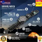 16 in 1 Paracord Survival Watch Bracelet Compass Flint Fire Starter Thermometer
