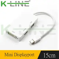 在飛比找PChome24h購物優惠-K-Line 三合一視頻轉接線Mini DP to HDMI