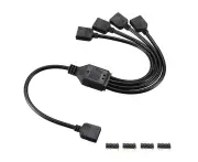 3 pin ARGB 1 to 4 rgb splitter cable led strip connector - 30cm