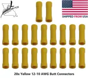 20x Yellow 12- 10 AWG Butt Connectors Wiring Wire Splice Crimp On Insulated
