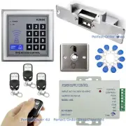 125KHZ RFID Card + Password Door Access Control+Electric Strike Lock + 3 Remotes