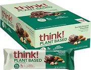 thinkThin Plant Based High Protein Bars - Sea Salt Almond Chocolate, Vegan Friendly, 13g Protein, Low Sugar, Low Net Carbs, No Artificial Sweetners, Gluten Free, GMO Free, 10 Count