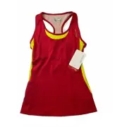 Saucony Womens Ignite LT Shimmel Running Top Built In Bra Red/Yellow Size XS NWT