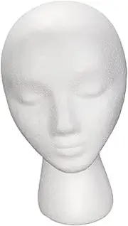 WRITWAA 1Pc Bald Mannequin Head Stand for Hat Wig Scarf Display Model for Hair Styling Photography Art Projects Smooth Touch Creative Design