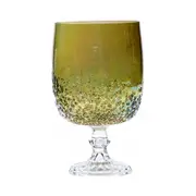 SSH COLLECTION Beker 20cm Tall Glass Goblet - Olive Green