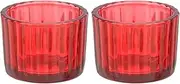 uxcell Glass Empty Candle Jars, 2 Pcs Ribbed Candle Containers for Candle Making, DIY Gifts, Home Decor, Storage, Red